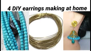 4 DIY easy and unique earrings making at home