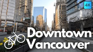 4🅺 Beautiful Sunny Day in Downtown Vancouver - Bike Tour - 4K 60fps