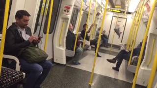 pigeons riding London Underground district line train