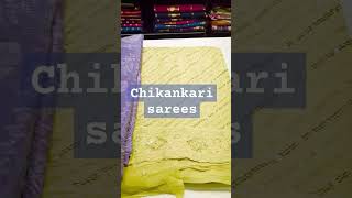 Pure georgette \u0026 chiffon chikankari sarees#chikankari #chiffonsaree #chikankaristyle