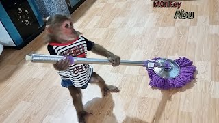 Abu's busy morning || Abu helps his mother clean the house