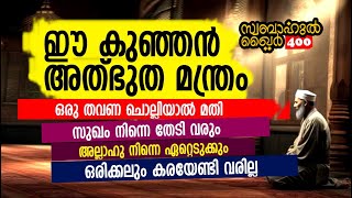 ഈ കുഞ്ഞൻ അത്ഭുത മന്ത്രം, 1 തവണ ചൊല്ലിയാൽ.. അല്ലാഹു നിന്നെ ഏറ്റെടുക്കും..#swabahul_khair_400