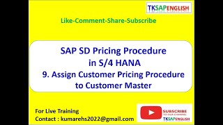 SAP SD Pricing Procedure (Assign Customer Pricing Procedure to Customer Master)