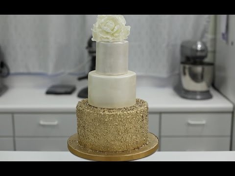 How To Decorate A Cake With Gold Sequins How To Decorate A Cake With Gold Sequins