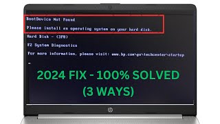 2024 FIX ✅Boot Device Not Found In HP Laptop - Hard Disk (3F0) (3 WAYS)