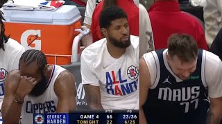 PAUL GEORGE & JAMES HARDEN EMBARRASSED AFTER LUKA HUMILATES THEM OPENLY & STEALS