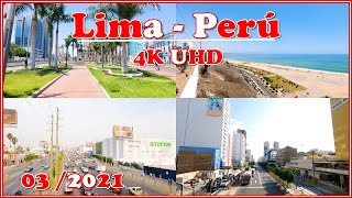 LIMA PERU – Walking Tour STREETS and AVENUES – March 2021 【4K 🇵🇪】