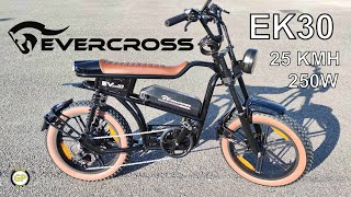 E-bike EVERCROSS EK30 250w 48v 15ah Autonomy 55km Speed 25kmh - Unboxing & Test