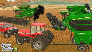 I STARTED SOYBEAN HARVEST WITH JOHN DEERE COMBINES | Farming Simulator 25