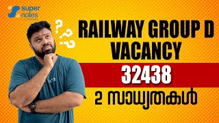 RAILWAY GROUP D NEW UPDATE | VACANCY | എന്ത് കൊണ്ട് ? 2 സാധ്യതകള്‍ | RRB | GROUP D | SUPER NOTES