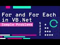 FOR LOOP AND FOR EACH LOOP SAMPLE PROBLEMS IN VB.NET | VISUAL BASIC TUTORIAL
