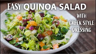 QUINOA SALAD Recipe with Greek Salad Dressing | Healthy Vegetarian and Vegan Recipes!