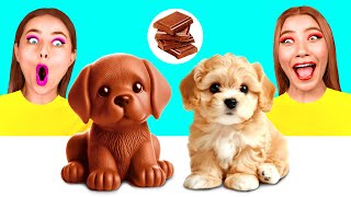 Real Food vs Chocolate Food Challenge | Awesome Kitchen Tricks by GoFun Challenge