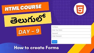 HTML Forms | HTML Form tutorial | HTML Forms in Telugu |  form attributes| HTML form validation#html