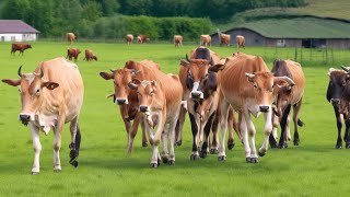 Video Kawanan Sapi Lembu Jinak Sedang Beraktivitas, Suara Sapi Moo, Sapi kampung sehat