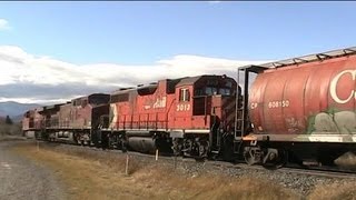 CP Train Spotting: CP 8944 9571 3013 \u0026 DPU 9807 Leads CP 469 West At Mile 74.00 4/6 10/18/12