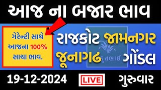 Rajkot, Gondal, Jamnagar, Junagadh | 19 12 2024 | આજના બજાર ભાવ | aaj na bajar bhav | Amreli