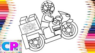 Spiderman on Motorbike Coloring Pages/Spiderman is Riding Motorbike/Unknown Brain - Inspiration/NCS