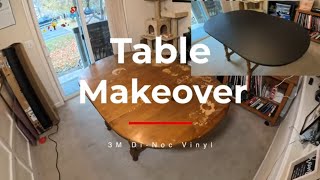 How to Wrap a Wooden Dining Table with 3M Di-Noc Film | DIY Table Makeover Tutorial