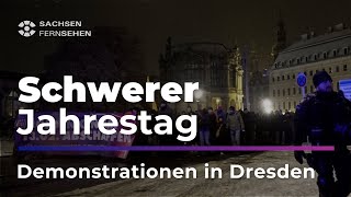 Menschenkette und DEMONSTRATIONEN in Dresden zum JAHRESTAG der Bombardierung I Sachsen Fernsehen