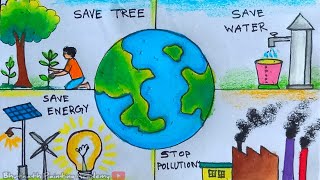 save tree drawing||save energy poster||save water painting||save environment from pollution drawing