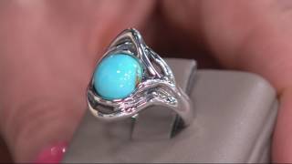 Hagit Sterling Silver Turquoise Organic Ring on QVC