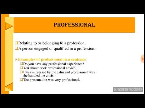 Different B/w Profession , Professional , Professionalism - YouTube