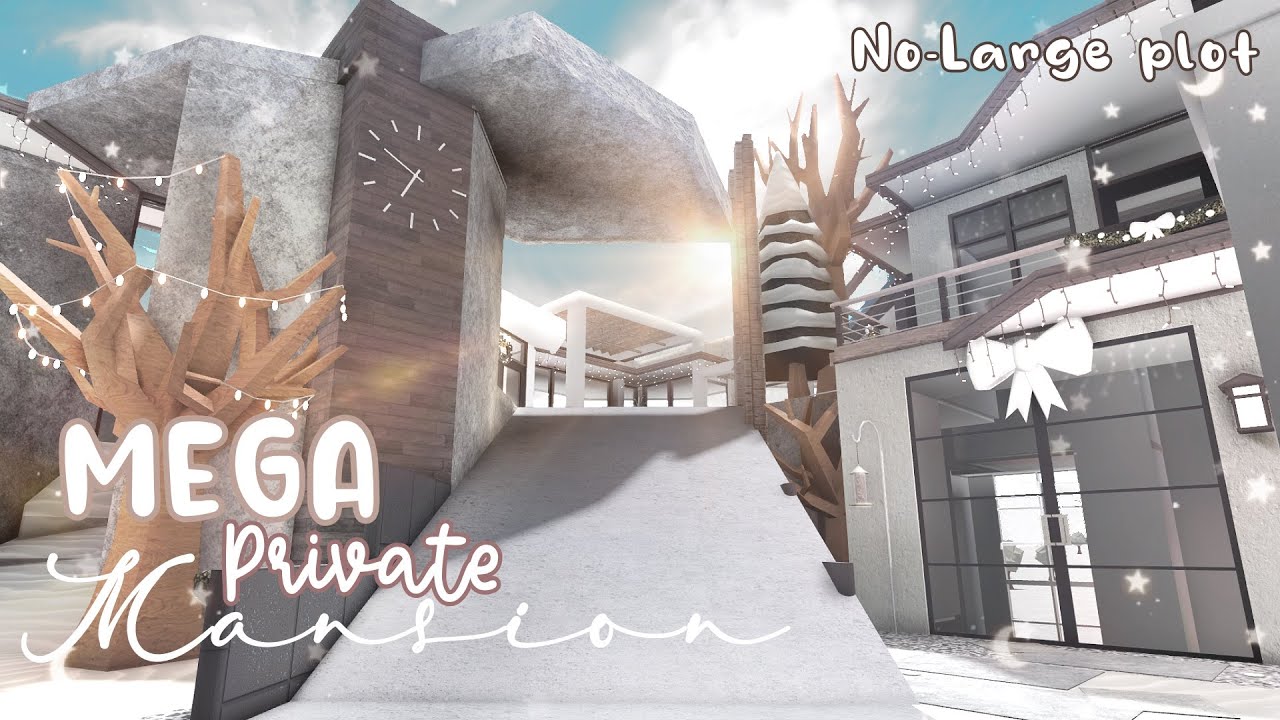 Bloxburg | MEGA Christmas Winter Private Mansion | NO-LARGE PLOT ...