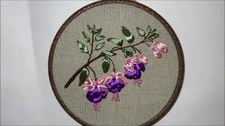 Fuchsia embroidered with ribbons