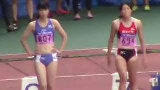 2013日本インカレ陸上　女子100m　準決勝第１組