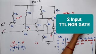 TTL NOR gate | TTL NOR GATE using totem pole | TTL