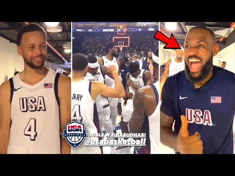 Team USA Basketball Celebration After 2nd Win in Abu Dhabi vs. Team Serbia! James, Curry, JT, AD, KD