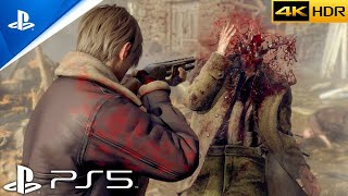 RESIDENT EVIL 4 Remake - Enhanced Gore Gameplay \u0026 Brutal Combat | PS5 4K 60FPS Cinematic Style