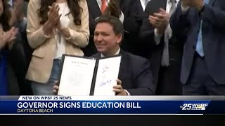 DeSantis signs law changing curriculum transparency, graphic library books, school board term limits
