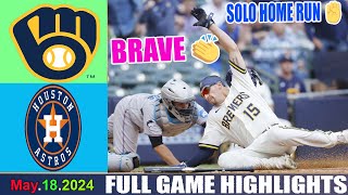 Milwaukee Brewers Vs. Houston Astros [TODAY✌️] GAME HIGHLIGHTS | MLB Season 2024