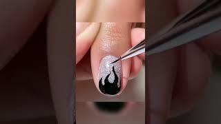 Easy Way to Draw 🔥 Flame Nail Design! #nailart #short #varnail