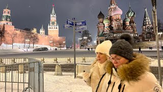 4K Christmas Eve in Moscow | December 24th Stroll Through Russia's Festive Capital