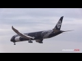 bluck livery air new zealand boeing 787 9 dreamliner zk nze narita airport landing 成田空港着陸