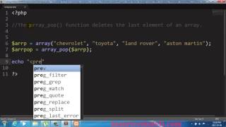 PHP array pop Function