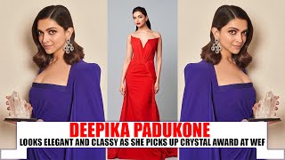 Deepika Padukone looks elegant and classy as she picks up Crystal Award at WEF