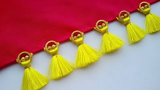 Simple, Easy method Ring Bead Saree Kuchu||Design #171||ಸೀರೆಕುಚ್ಚು