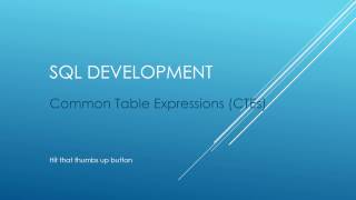 SQL TUTORIAL - CTEs Part 1