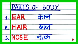 10 body parts name in english and hindi #kidsvideo