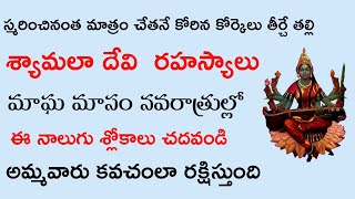 శ్యామలా దేవి రహస్యాలు l shyamala stotram l shyamala navaratri puja vidhanam l Iruvanti Karthik