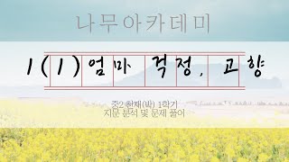 [중2국어] 천재(노) 2학년 1학기 1(1) 엄마 걱정, 고향 내신대비 강의