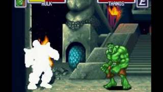 Marvel Super Heroes War of the Gems SNES Nebula And Thanos Final Battles + Ending