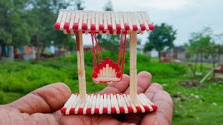 Matchstick art and ctaft | Matchstick mini jhula | matchstick mini swing.