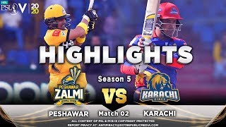Karachi Kings vs Peshawar Zalmi | Full Match Highlights | Match 2 | 21 February 2020 | HBL PSL 2020