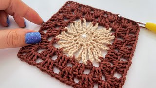 BEAUTIFUL AND EASY TO MAKE CROCHET SQUARE