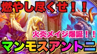 【勝率71%】マンモスとアントニダスで全焼するデッキ！マンモスアントニダスメイジでランク戦【ハースストーン/Hearthstone】